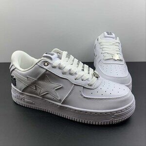 NWT Bape Sta Low Unisex White And White Unisex Shoes
